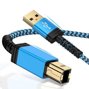 USB Printer Cable 6FT, Nylon Braided USB A to B Printer Cable, High-Speed MIDI Cables Type B 2.0 Scanner Cord for HP Canon Dell Epson Brother Lexmark Xerox Samsung Digital Piano MIDI Controller DAC in Saudi Arabia
