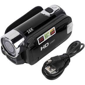 4K Video Camera, 48MP, 16x Digital Zoom, Rotatable Screen (Black) in Saudi Arabia