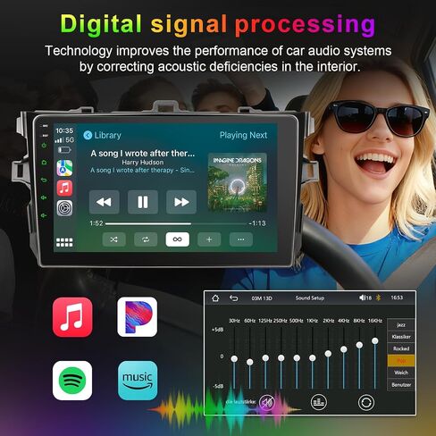 Car Radio Stereo for Toyota Corolla 2009 2010 2011 2012 2013, 9 Inch Touch Screen Wireless CarPlay Android Auto, GPS AM FM Radio/SWC Bluetooth Linux in Kuwait