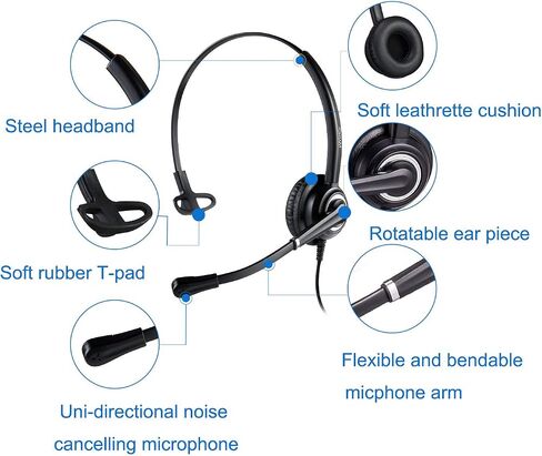 MAIRDI Cell Phone Headset with Microphone Noise Canceling, PC Laptop Headset 3.5mm Jack for Office Work, Phone Headset for iPhone Computer Samsung Androids Tablets Skype Teams Video Conference in Saudi Arabia