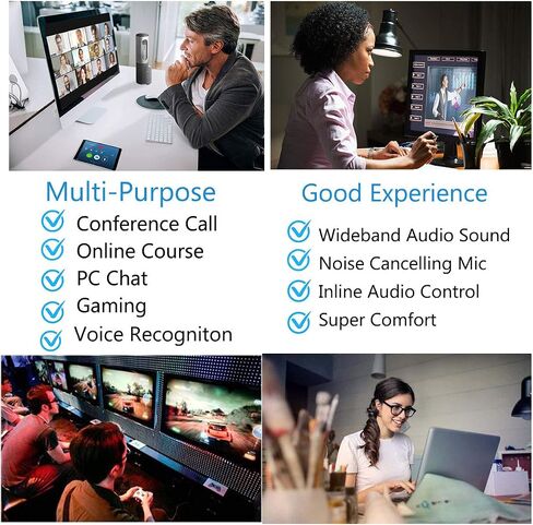 MAIRDI Cell Phone Headset with Microphone Noise Canceling, PC Laptop Headset 3.5mm Jack for Office Work, Phone Headset for iPhone Computer Samsung Androids Tablets Skype Teams Video Conference in Saudi Arabia