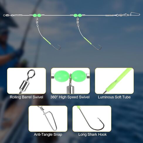 DONQL 5pcs Sea Fishing Rigs, Pre Tie Flapper Rig for Catfish Sole Red in Saudi Arabia