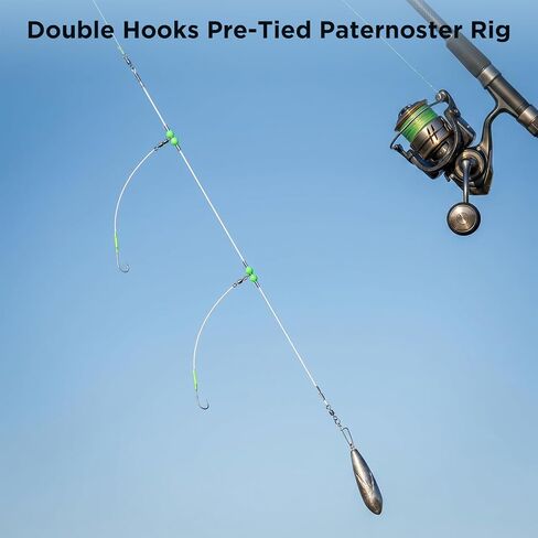 DONQL 5pcs Sea Fishing Rigs, Pre Tie Flapper Rig for Catfish Sole Red in Saudi Arabia