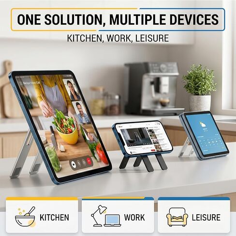 4 Pcs Ultra-Thin Adjustable Metal Phone Kickstand,Portable Stick-On Phone Case Stand Attachment,Foldable Cell Phone Holder,Universal Horizontal Vertical Phone Holder,for Phone,Tablet, in Saudi Arabia