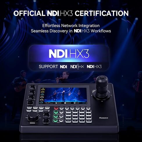 Tenveo NDI PTZ Camera Bundle/Kits, 20X AI Auto Tracking NDI SDI/HDMI/USB3.0/LAN(PoE) PTZ Camera(*2), NDI PTZ Joystick Controller and 4K HDMI + SDI Video Switcher Mixer for Video Production Live Event in Saudi Arabia