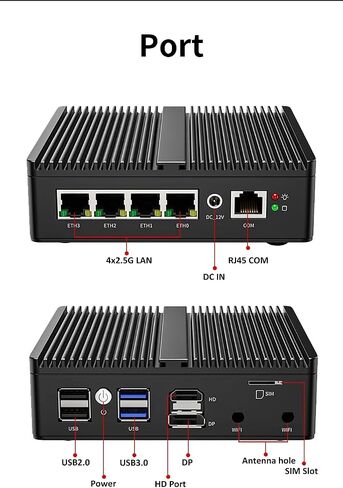 Fanless Mini PC J6412 with 2.5G LAN,USB3.0,SIM Card Slot,8G RAM 128G SSD in Saudi Arabia