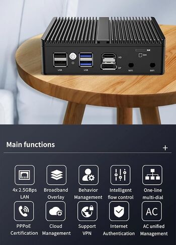 Fanless Mini PC J6412 with 2.5G LAN,USB3.0,SIM Card Slot,8G RAM 128G SSD in Saudi Arabia