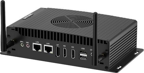 BASOARO Mini Industrial PC i5 1235U, 16GB RAM 512GB SSD, Fan Cooled, Win 11 Pro, Dual LAN, 2 HD+DP 4K Triple Display, 2 RS232/RS422/RS485 COM, GPIO, WiFi 6 BT 5.2 in Kuwait