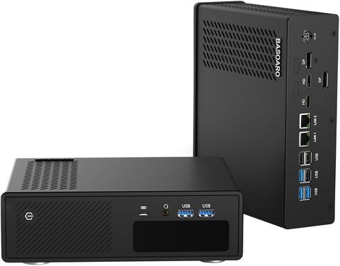 BASOARO AI Mini PC Core Ultra 5-135H (14C/18T, Up to 4.6GHz), Mini Gaming Computer RTX 5050 8GB GDDR6, 32GB DDR5 RAM 1TB SSD, Dual 2.5G LAN, Quad Display (2 HD+2 DP), WiFi 7 BT 5.4 in Kuwait