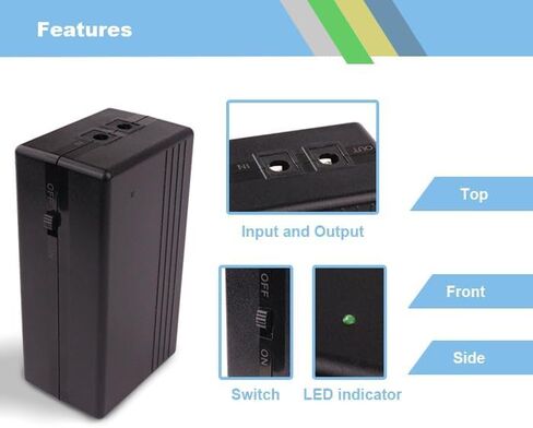12V DC UPS, 12000mAH 12V 2A 4 Channels Rechargeable Batteries Dc Adapter in Saudi Arabia