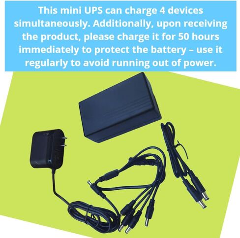 12V DC UPS, 12000mAH 12V 2A 4 Channels Rechargeable Batteries Dc Adapter in Saudi Arabia