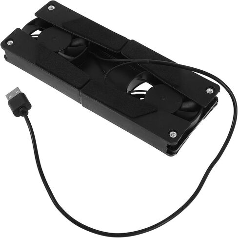 Laptop Cooling Stand Riser with USB Charging, Plastic Black in Saudi Arabia