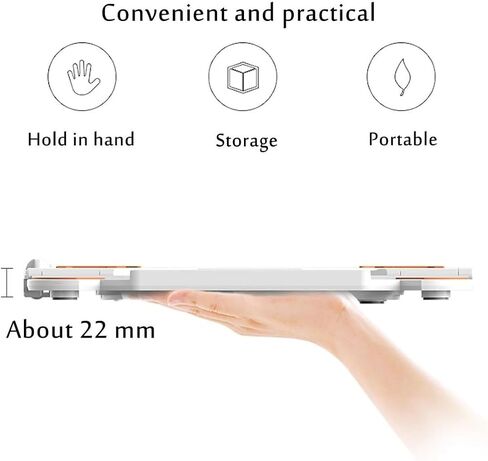 Adjustable Laptop Stand for Desk, Foldable Portable Computer Stand with 360° Rotating Base and Phone Holder, 10-Position Laptop Holder for Up to 16 Inch Laptops, White in Kuwait