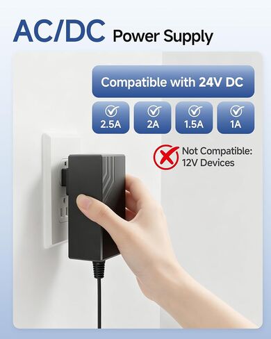 COMFIER 24V 2.5A Massage Device Charger Replacement, ETL Certified AC Adapter Power Cord Compatible CF-5001/5306/6413, Foot Leg Back Massager, 5.5 x 2.1mm DC Plug in Saudi Arabia