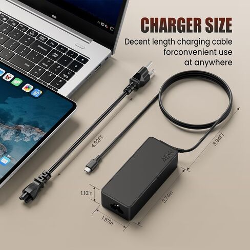 45W USB C Chromebook Charger Compatible with HP Chromebook 14 x360 11-ae 11-ea 14-ca, Lenovo 100e 300e 500e, Acer Spin 311 514, Samsung Chromebook 4 - VUOHOEG Type C PD Power Adapter in Kuwait