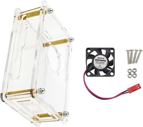 Protective Acrylic Case for Motherboard Storage & Cooling Fan Suitable for Pi5 in Saudi Arabia