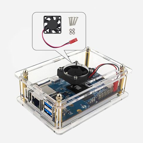 Protective Acrylic Case for Motherboard Storage & Cooling Fan Suitable for Pi5 in Saudi Arabia