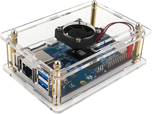 Protective Acrylic Case for Motherboard Storage & Cooling Fan Suitable for Pi5 in Saudi Arabia