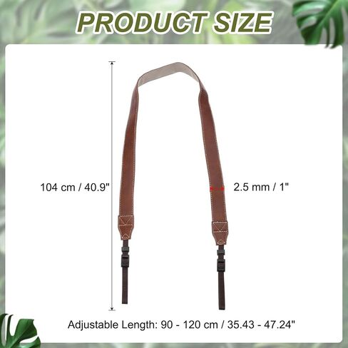 Camera Strap, PU Leather Adjustable Camera Neck Strap Digital Camera Shoulder Belt for Nikon Video Camcorder Monocular Photographers, Brown in Saudi Arabia