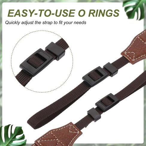 Camera Strap, PU Leather Adjustable Camera Neck Strap Digital Camera Shoulder Belt for Nikon Video Camcorder Monocular Photographers, Brown in Saudi Arabia