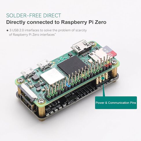 Pi USB HUB HAT for Raspberry Pi Zero, 3-Port-USB2.0 Expansion Board with USB-to-TTL, Compatible for Arduino/STM32, Type-C Dual Mode, Plug & Play GPIO Connection, TX/RX Indicators in Saudi Arabia