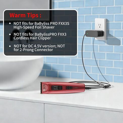 Charger for BaByliss PRO FX3 FXX3T Cordless Hair Trimmer, 12V Adapter Compatible with BaByliss PRO FX 3 FXX3C FX3C FX 3C for BabylissPro DSA-12PF09-12FUS 120100 (R) (T) Charger Adapter in Saudi Arabia
