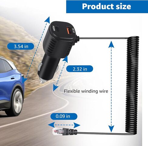 for Uniden LRDACRJ1148 Radar Detector Coiled Cord for R8w R8 R7 R4w R4&More in Saudi Arabia