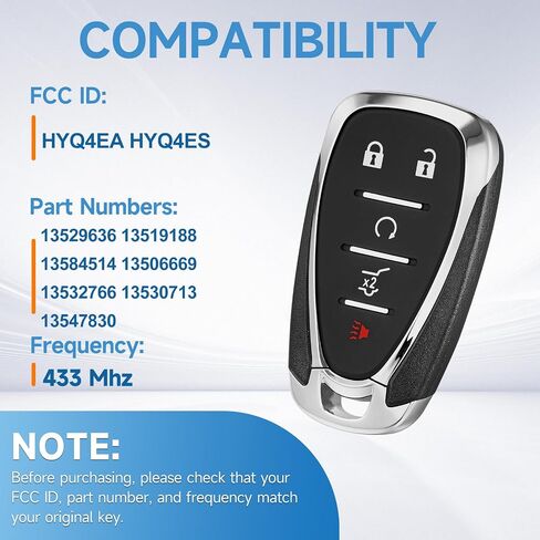 2 Pcs Smart Key Fob Replacement Remote fits for Chevy Blazer 2019-2025 Trailblazer 2021-2025 Traverse 2018 2019 2020 2021 2022 2023 2024 2025 Car Keyless Entry Remote HYQ4EA HYQ4ES 433Mhz in Saudi Arabia