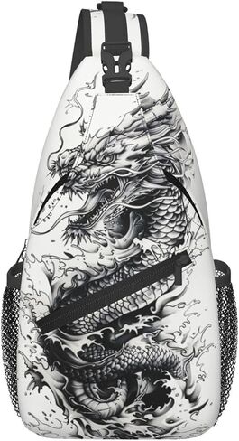 Dragon Crossbody Sling Bag For Women Men Adjustable Chest Bag Chinese Dragon Sling Backpack Casual Shoulder Bag Daypack in Saudi Arabia