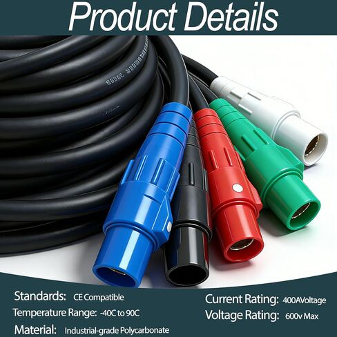 كابل Camlock 25FT 4#2 & 1#6 سلك للاستخدام الخارجي الصناعي للمرحلة، 400A in Saudi Arabia