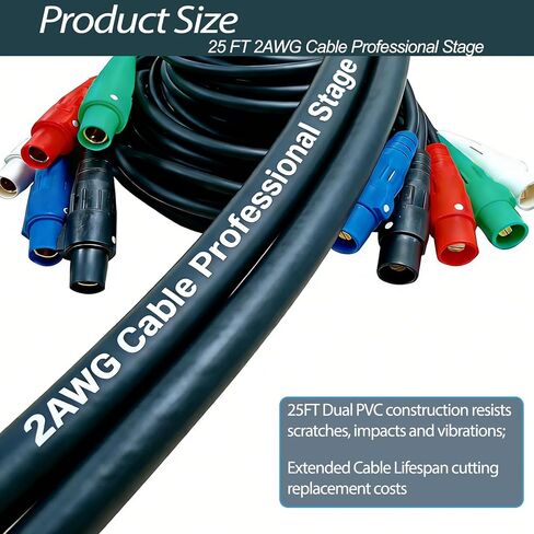 كابل Camlock 25FT 4#2 & 1#6 سلك للاستخدام الخارجي الصناعي للمرحلة، 400A in Saudi Arabia