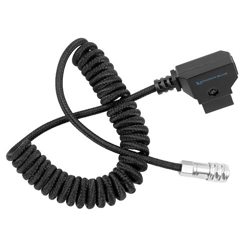 KONDOR BLUE | 18"-30" D-Tap/P-Tap to 2-Pin Weipu Style Coiled Braided Power Supply Cable | Compatible with Many DC Plug Battery Options Including BMPCC 4K/6K | Blue in Saudi Arabia