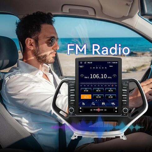 9.7 Inches Car Radio Compatible with Jeep Cherokee 2013-2018, 2+64G Car Stereo with Carplay/Android Auto/Bluetooth/SWC/FM/1080P Back-up Camera in Saudi Arabia