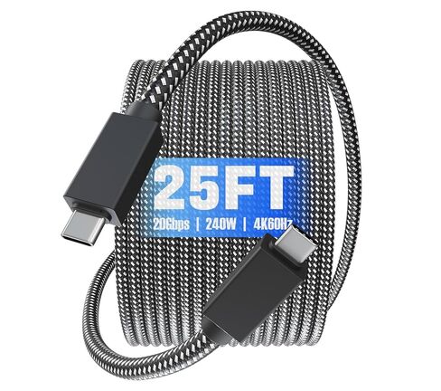 USB C to USB C Cable 25Ft, 240W Fast Charging, 20Gbps Data, 4K 60Hz Video in Saudi Arabia