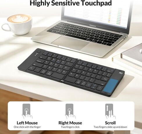 Rii RK808 Foldable Bluetooth Keyboard with Touchpad in Saudi Arabia