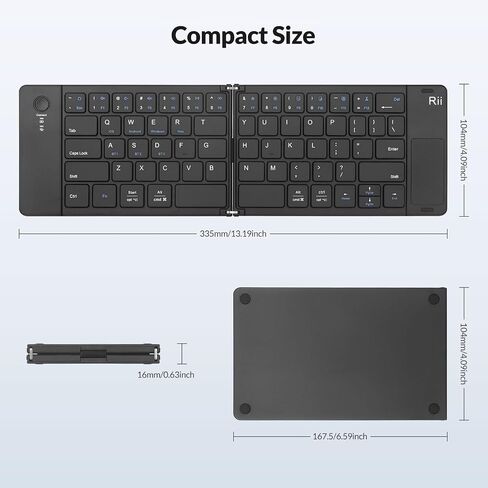 Rii RK808 Foldable Bluetooth Keyboard with Touchpad in Saudi Arabia