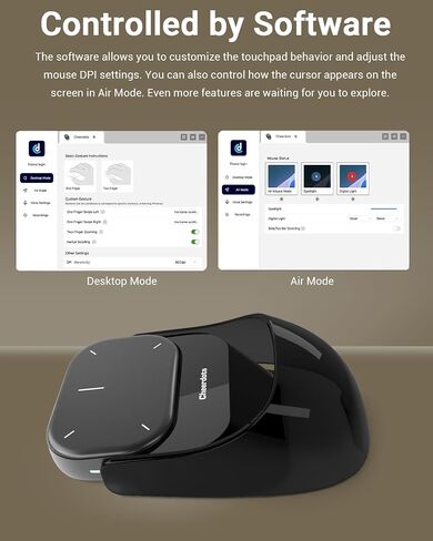 ماوس بلوتوث بلوحة لمس من Cheerdots2 مع وضع العرض التقديمي، تصميم قابل للفصل والمحمول، تحكم ذكي في البرامج، ماوس لاسلكي للاجتماعات، العمل عن بعد والسفر (أساسي) in Kuwait