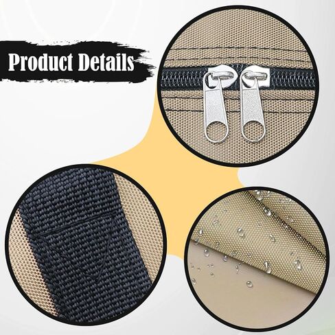Almencla Tent Pole Bag Tripod Carrying Case Camping Storage Bag Canopy Pole Sundries Foldable Oxford Handbag with Zipper for Trekking Hiking Tent Support Rods, 19cm Khaki in Saudi Arabia