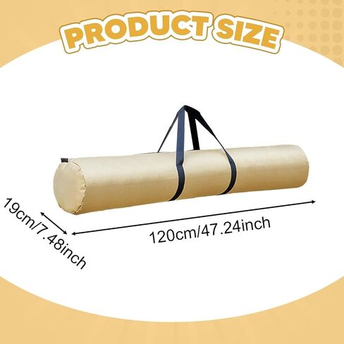 Almencla Tent Pole Bag Tripod Carrying Case Camping Storage Bag Canopy Pole Sundries Foldable Oxford Handbag with Zipper for Trekking Hiking Tent Support Rods, 19cm Khaki in Saudi Arabia
