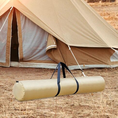 Almencla Tent Pole Bag Tripod Carrying Case Camping Storage Bag Canopy Pole Sundries Foldable Oxford Handbag with Zipper for Trekking Hiking Tent Support Rods, 19cm Khaki in Saudi Arabia