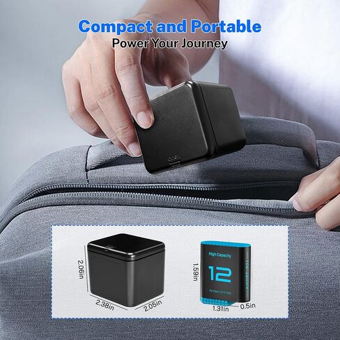 Replacement Batteries 2580mAh(3-Pack) for Gopro Hero 12/11/10/9 with 3-Channel Type-C Battery Charger Station in Saudi Arabia