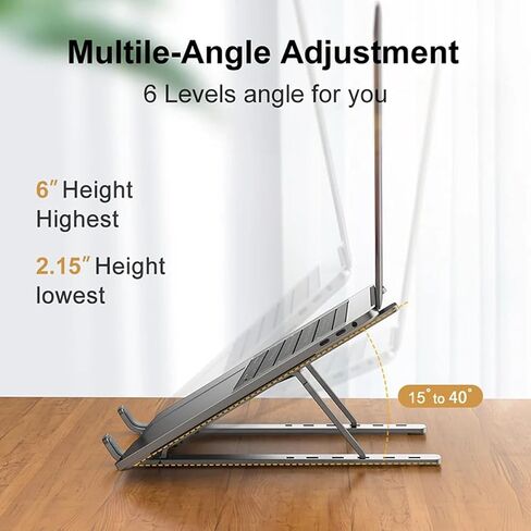 Laptop Stand Mount Laptop Riser Notebook Holder Protable Foldable for Computer Laptops Tablets Desk in Saudi Arabia