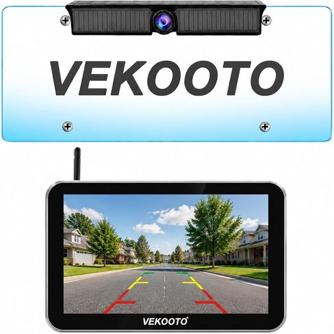 VEKOOTO KS7Pro Magnetic Solar Wireless Backup Camera, 7 Inch Monitor in Saudi Arabia