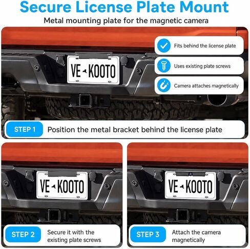 VEKOOTO KS7Pro Magnetic Solar Wireless Backup Camera, 7 Inch Monitor in Saudi Arabia