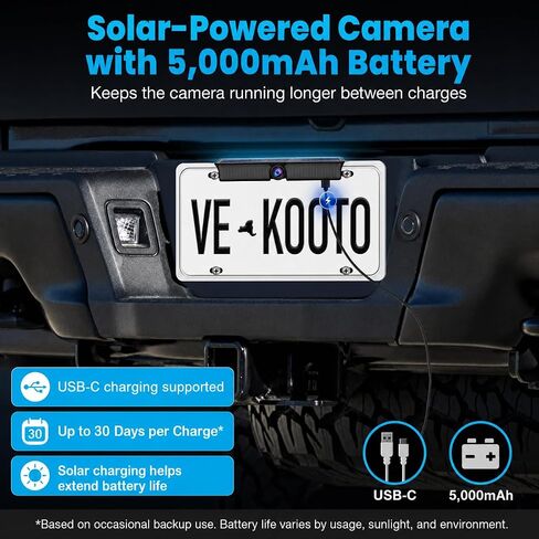 VEKOOTO KS7Pro Magnetic Solar Wireless Backup Camera, 7 Inch Monitor in Saudi Arabia