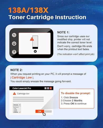 خرطوشة حبر 138A بديلة لخرطوشة الحبر HP 138A 138 A 138X in Kuwait