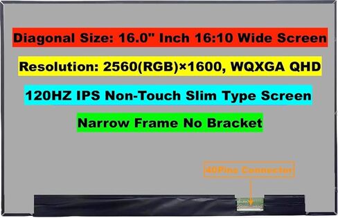 EM EMAJOR TECH New Screen Replacement for HP N41333-L61 2560X1600 QHD 120Hz Non-Touch LCD LED Display with Set of Tape Tools in Saudi Arabia