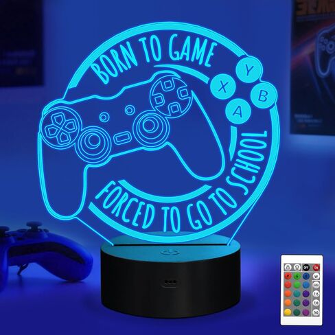 Anywin Game Night Light for Kids, Console Night Light Gift, Christmas & Birthday Gift for Boys, Him - Born to Game, Forced to Go to School Lamp in Saudi Arabia
