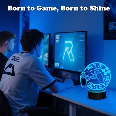 Anywin Game Night Light for Kids, Console Night Light Gift, Christmas & Birthday Gift for Boys, Him - Born to Game, Forced to Go to School Lamp in Saudi Arabia