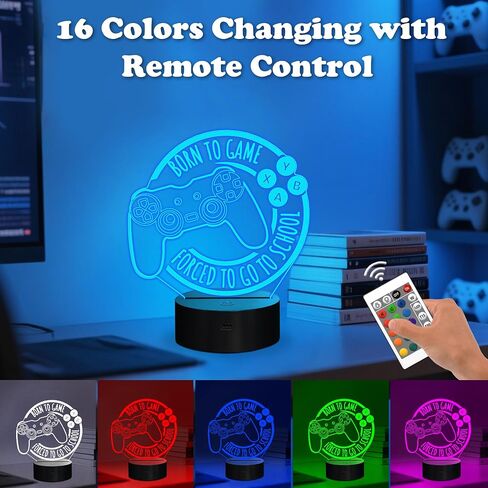 Anywin Game Night Light for Kids, Console Night Light Gift, Christmas & Birthday Gift for Boys, Him - Born to Game, Forced to Go to School Lamp in Saudi Arabia